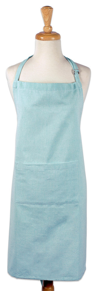 DII Aqua Solid Chambray Chef Apron