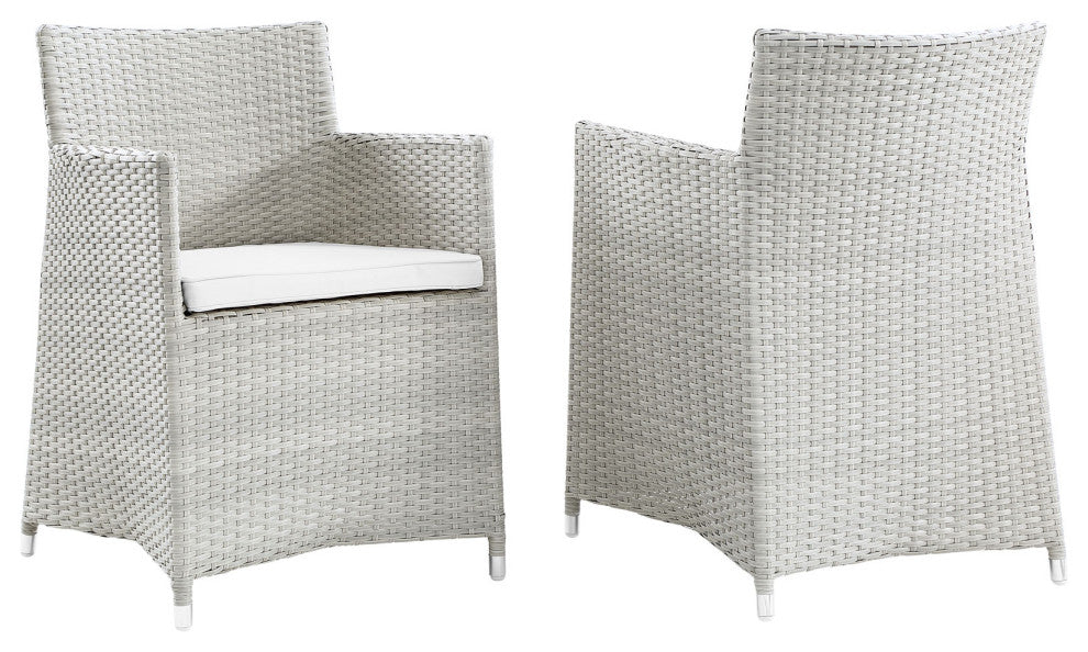 Gray White Junction Armchair Outdoor Patio Wicker Set of 2