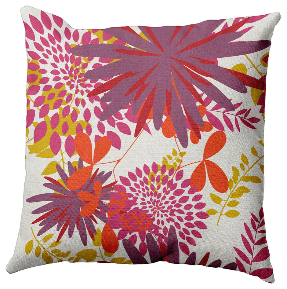 Jumble Floral Decorative Throw Pillow, Muted Purple, 16"x16"