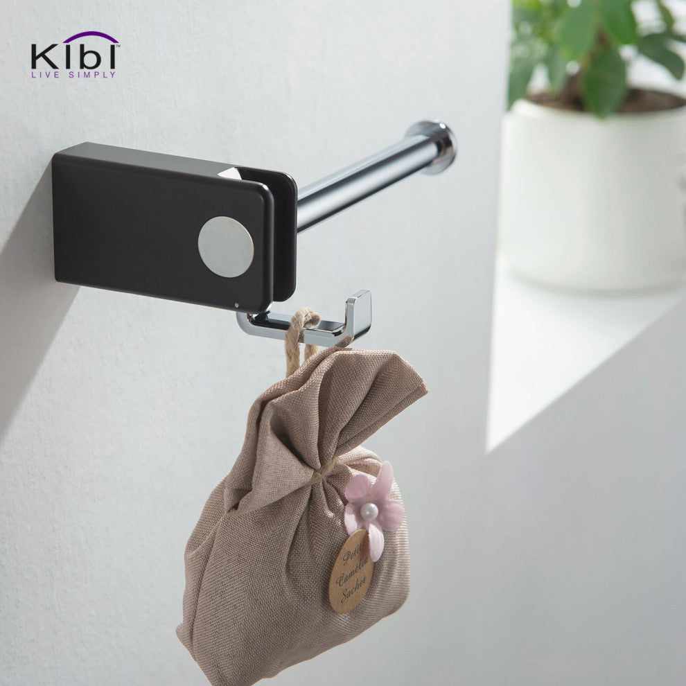 Artis Bathroom Hardware Accessory Tissue Holder With Hook, Chrome Black