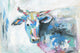 "Pastel Cow" Painting Print on Wrapped Canvas, 45"x30"