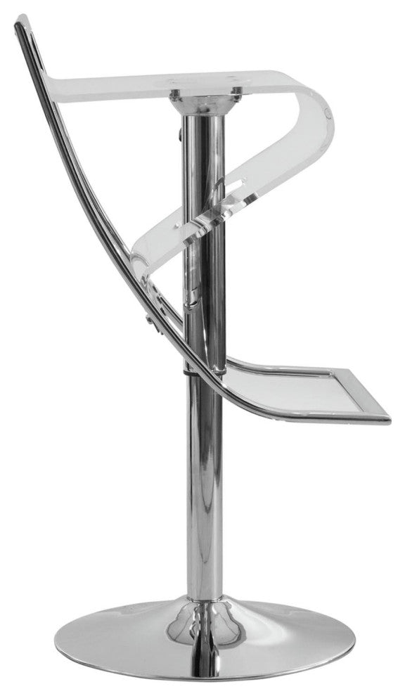 LeisureMod Napoli Transparent Acrylic Bar/Counter Stool, Set of 2 Clear