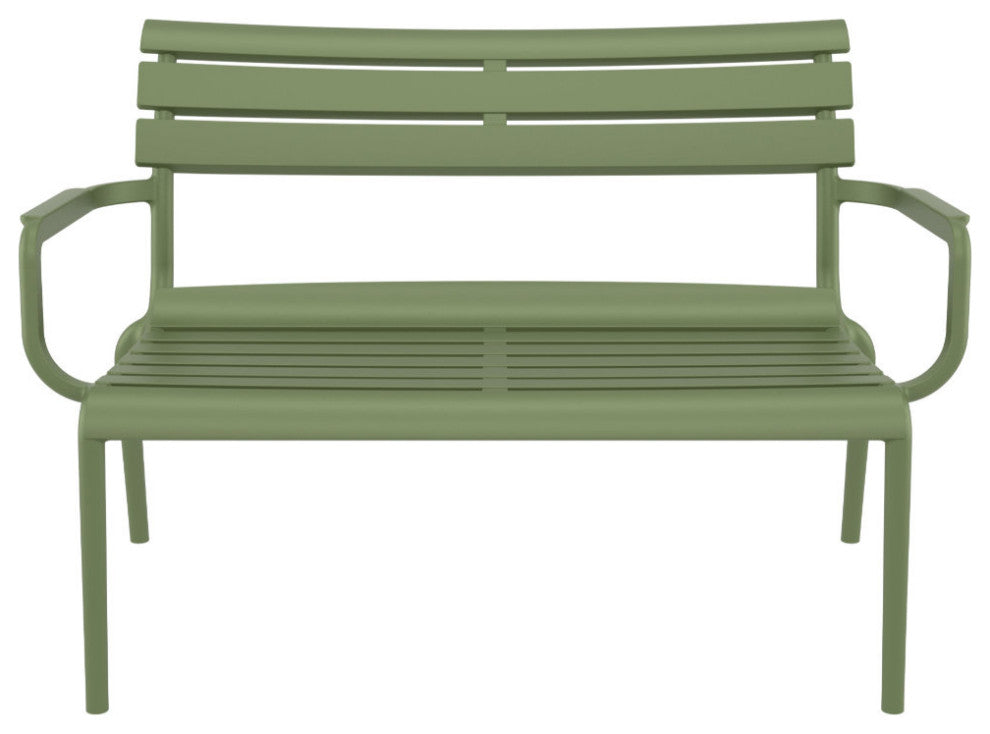 Paris Outdoor Bench Olive Green