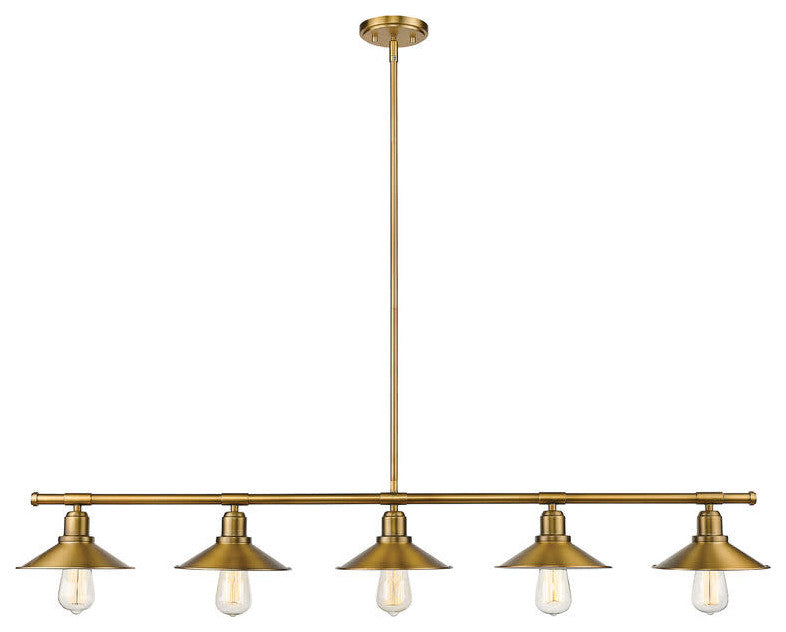 Z-Lite 613-5L Casa 5 Light 51.5"W Linear Chandelier - Factory Brass