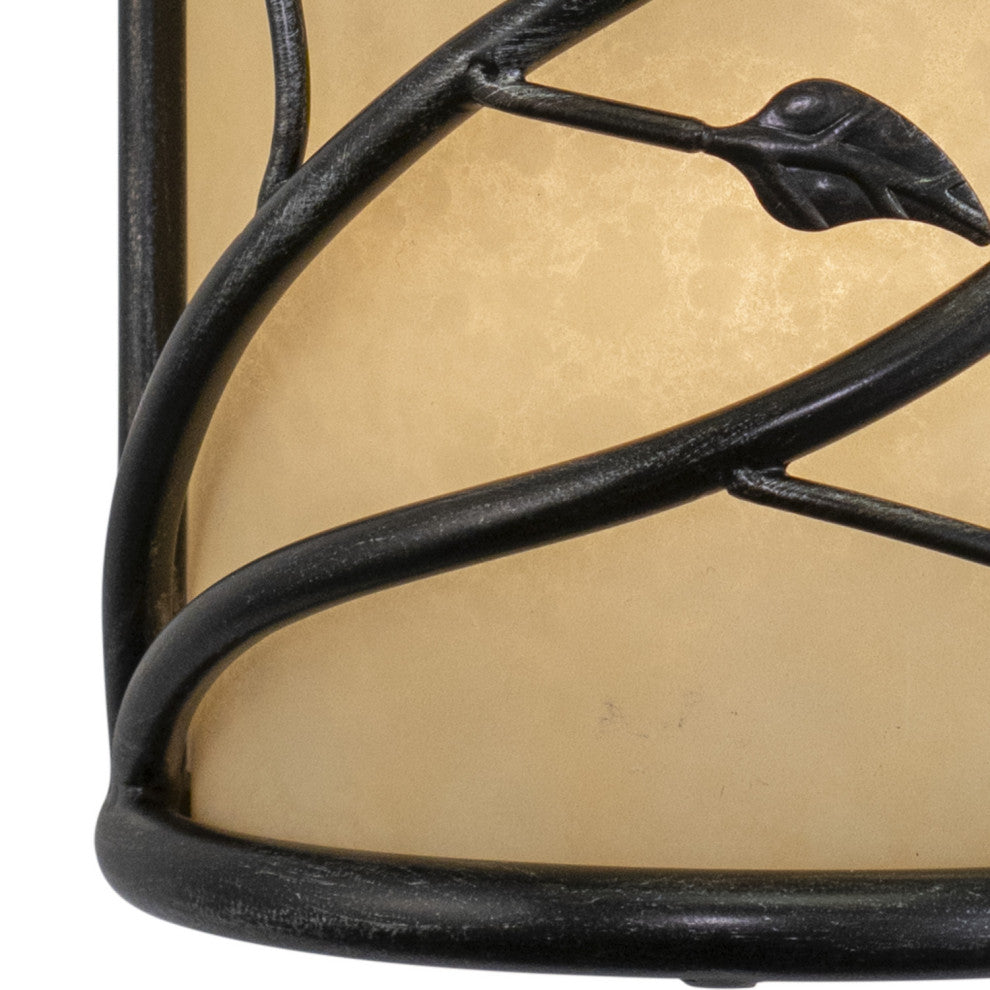 Vaxcel Vine Wall Sconce Oil Shale w/ Amber Flake Glass