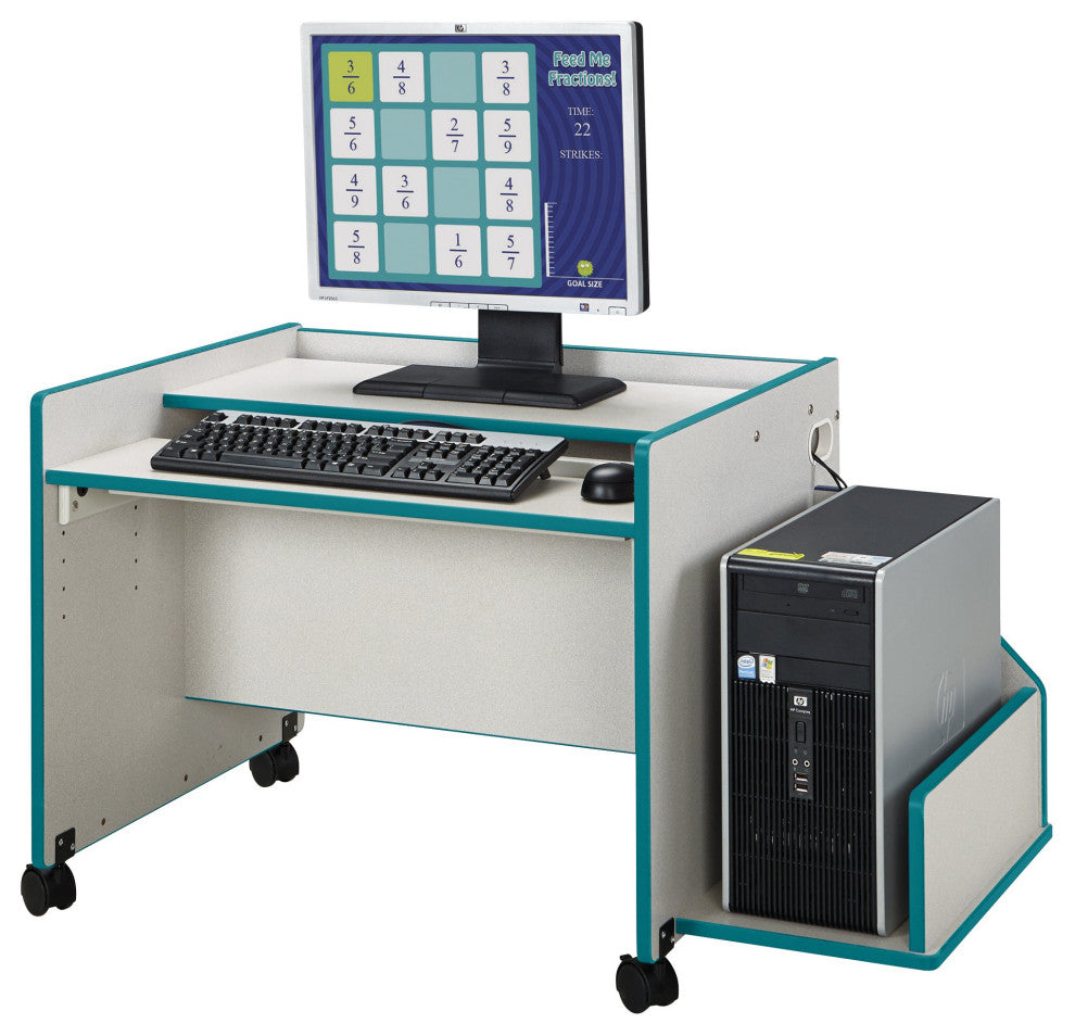 Rainbow Accents Enterprise Single Computer Desk - Teal