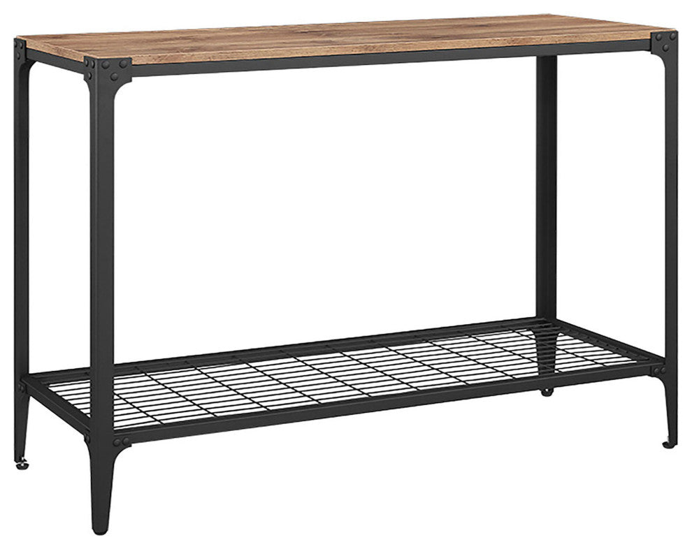 Angle Iron 44" Rustic Entryway Table - Barnwood