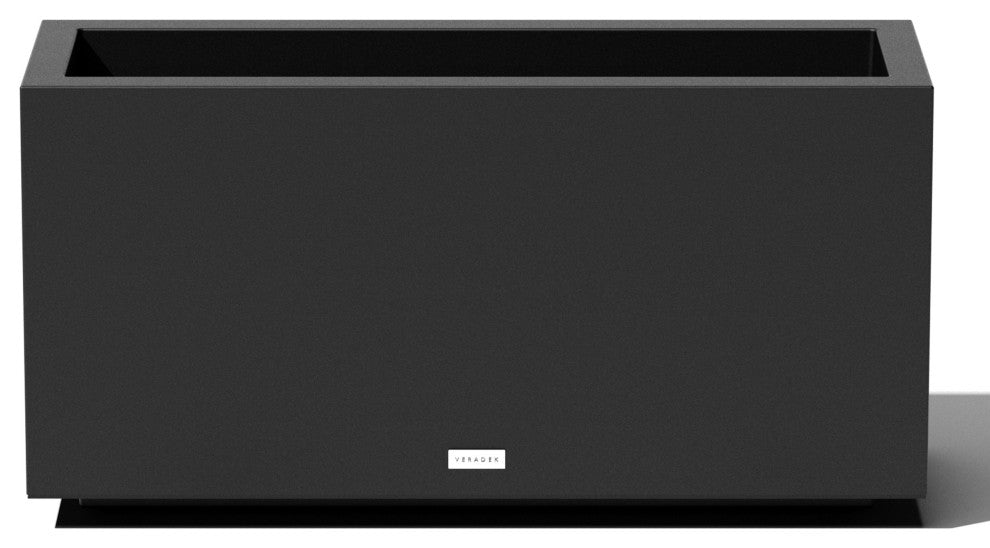 Veradek Block Series Long Box Planter, Black, 16.25"h X 10"w X 32"l