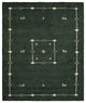HAND KNOTTED LOOM SILK AREA RUGS-8'x10',Rectangle,Dark Green,Contemporary