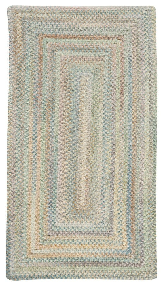 Alliance Concentric Rectangle Braided Rug, Moonstone, 11'4"x14'4"