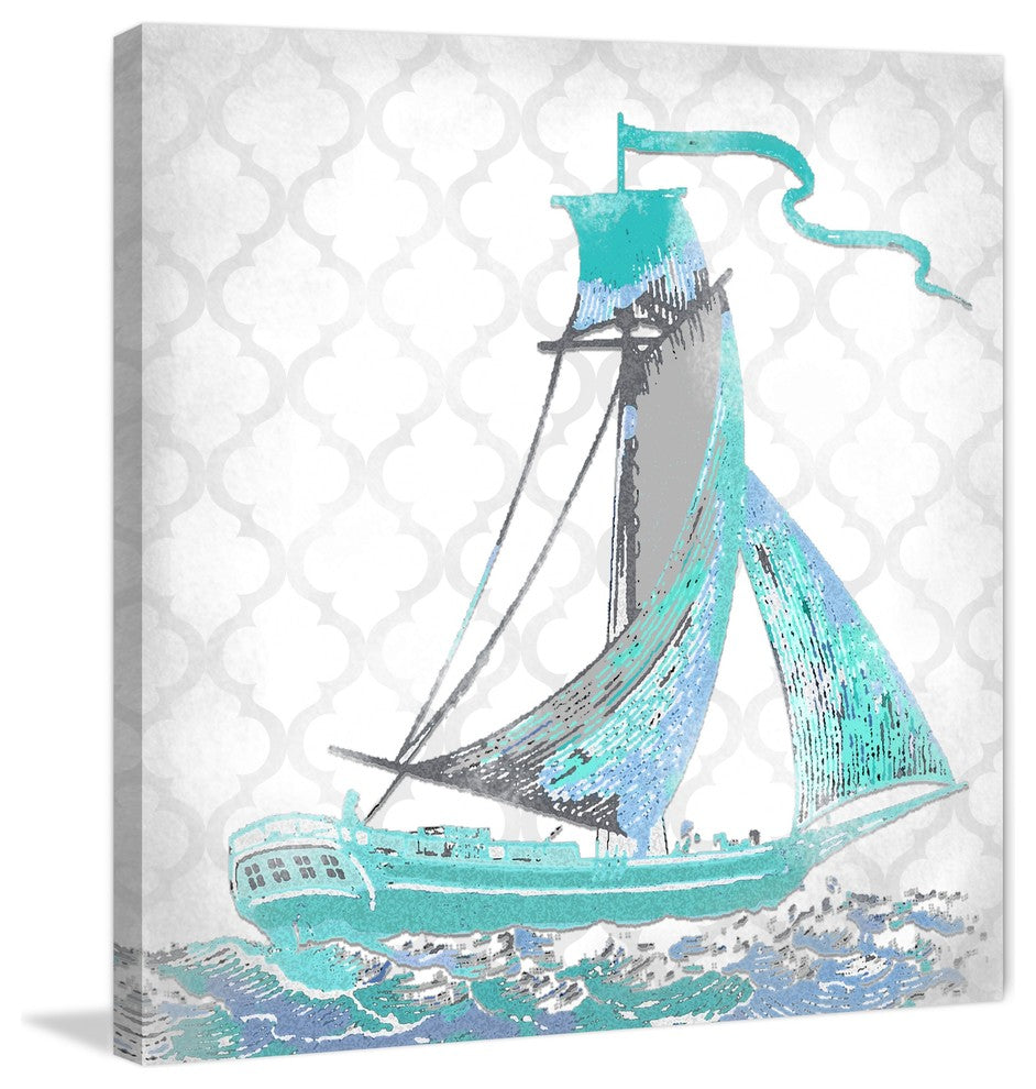 Marmont Hill, "Ship 1" by Reesa Qualia Painting Print on Wrapped Canvas, 24x24