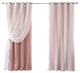 Tulle and Bronze Grommet Blackout Mix and Match Curtains, Mauve, 84"