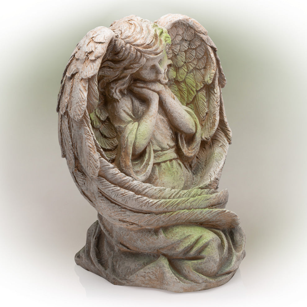Alpine Old World Guardian Angel Statue, 19"