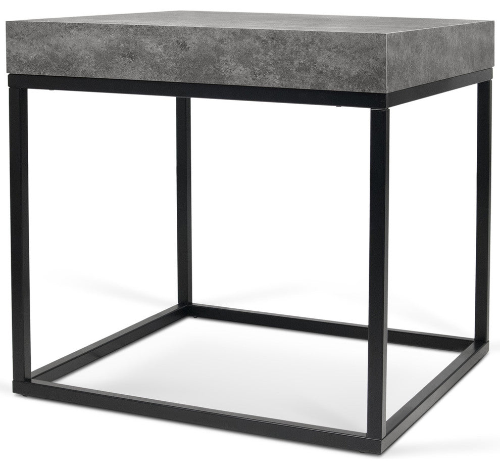 Modern Metal And Concrete Look Side Table