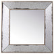 Benzara BM286131 18" Square Wall Accent Mirror Raised Tray Edges, Mirrored Frame