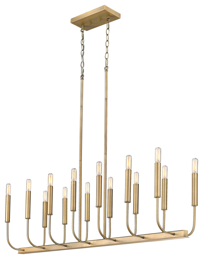 Sophisticated and Modern 14 - Light Aged Brass Large Oval Chandelier