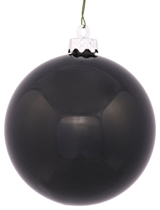 3" Black Shiny Ball Uv Drilled 12/Bag