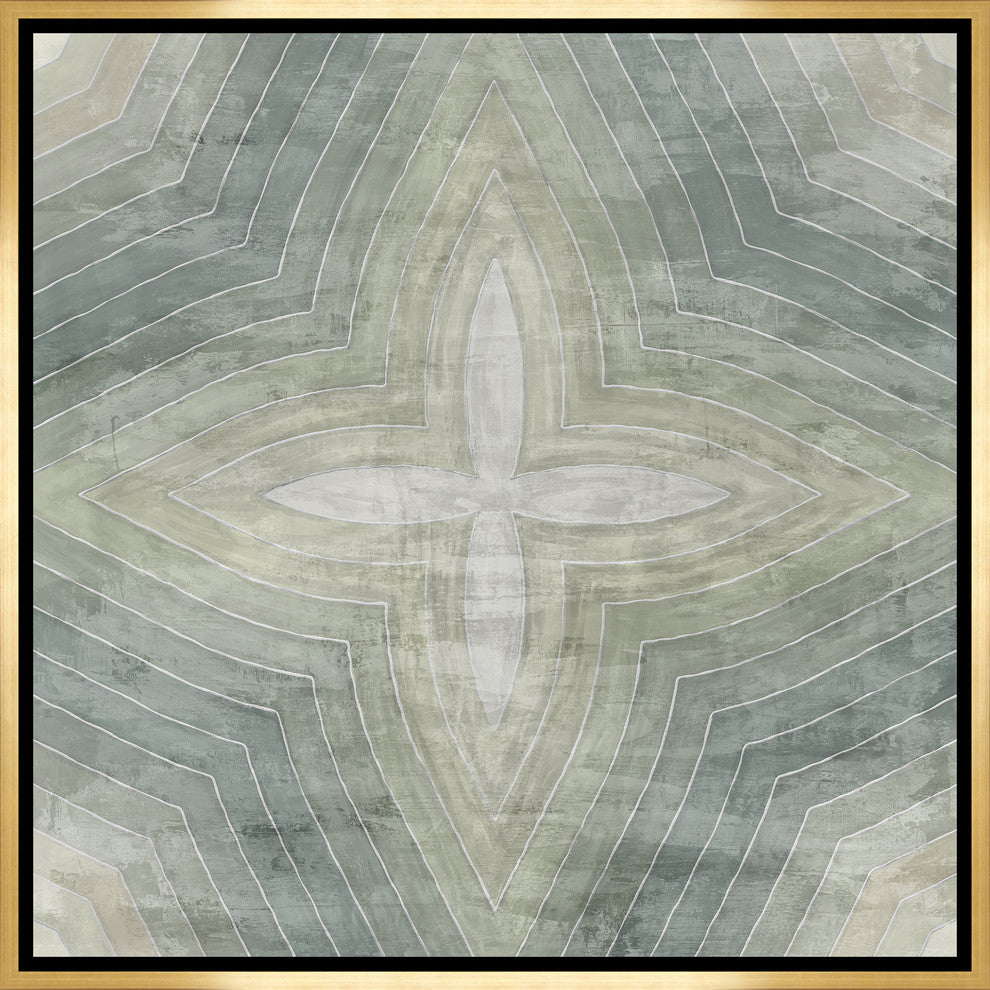 Concentration of Green II, 37.25"x37.25", Gold Leaf Gallery Float
