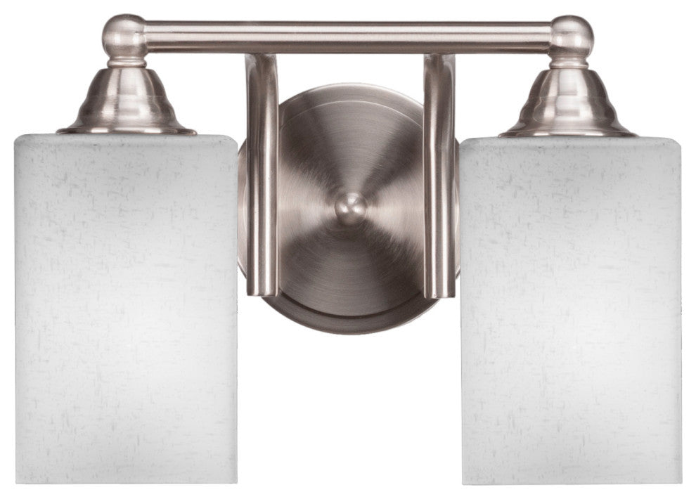 Paramount 2-Light Bath Bar, Brushed Nickel, 4" White Muslin Glass