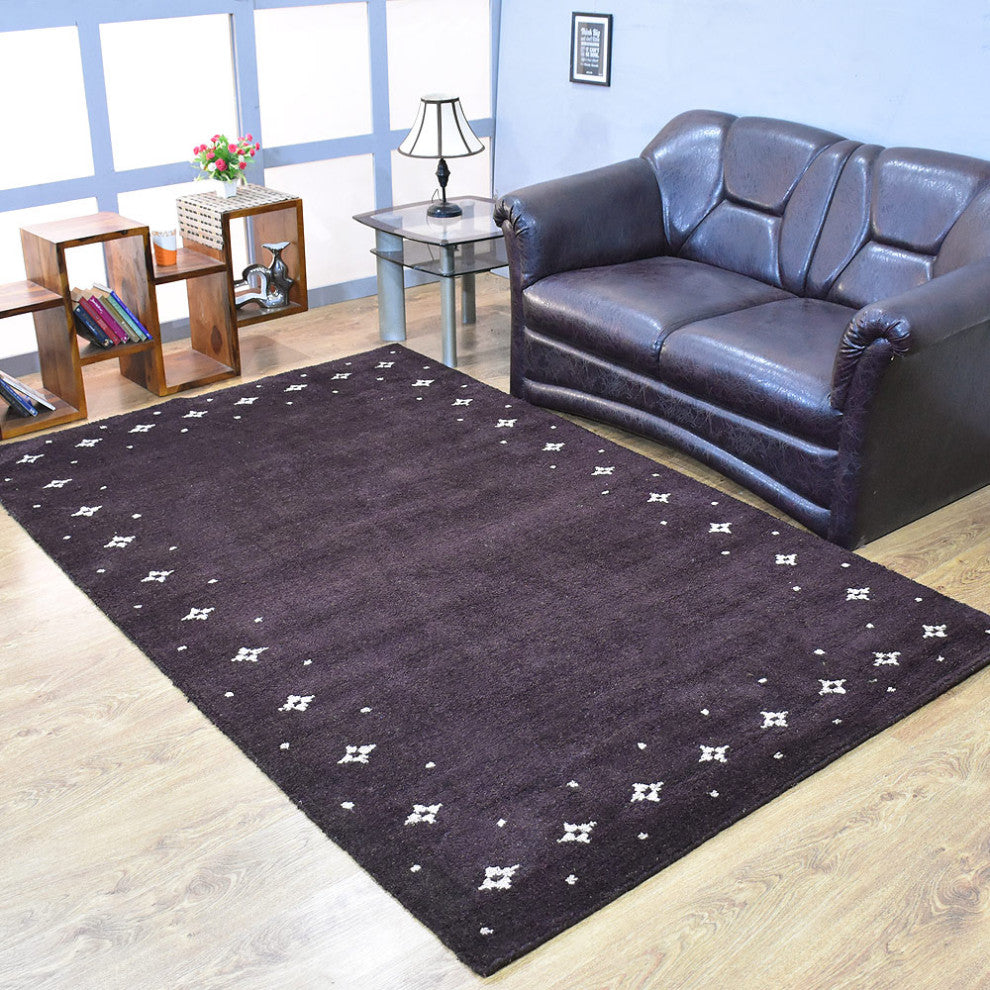 HAND KNOTTED LOOM SILK ECO-FRIENDLY AREA RUG -6'x9',Rectangle,Brown,Contemporary