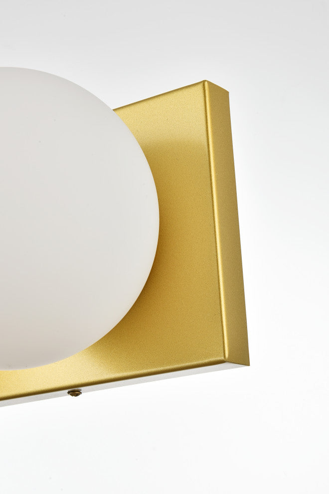 3 Light Brass And Frosted White Bath Sconce