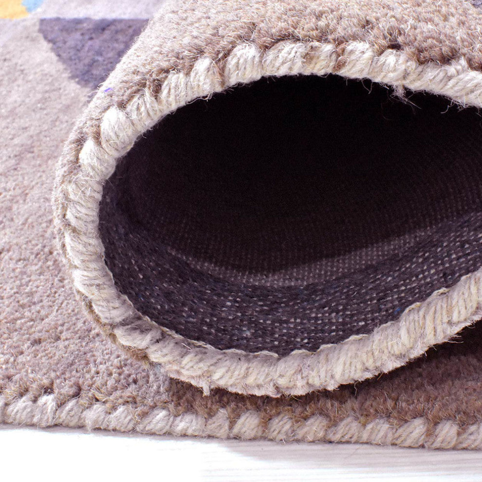 HAND TUFTED WOOL ECO-FRIENDLY AREA RUGS, Multicolor Color, Geometric Design