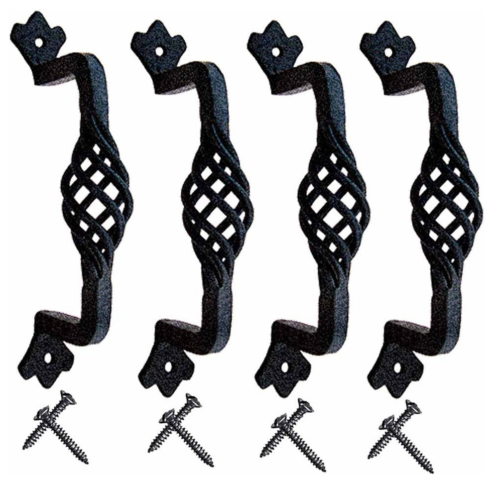 Door Pull Wrought Iron Birdcage 5 1/4" L x 1 3/4" Proj. Pack of 4