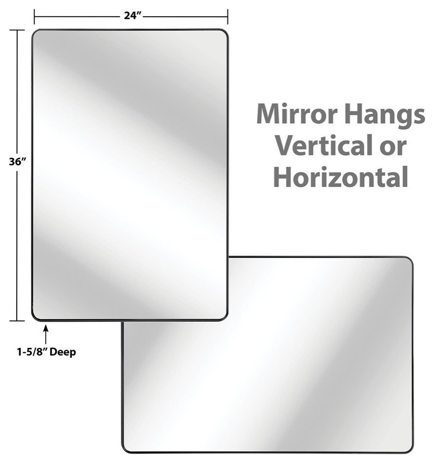 American Furniture Classics Model M7823PCG2436 Gold Framed Rounded Corner Mirror
