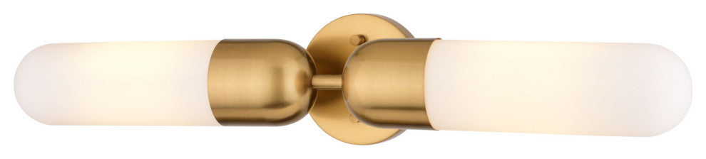 Thalia 24.75" Bath Bar Vanity Light White Glass Shade, Antique Gold