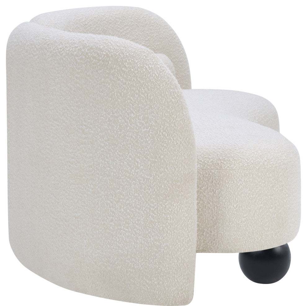 Daphne Upholstered Chair/Loveseat/Sofa, Cream, Boucle Fabric, Sofa