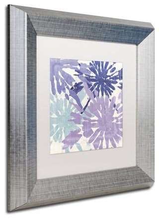Color Bakery 'Blue Curry II' Matted Framed Art, Silver Frame, White Mat, 11x11