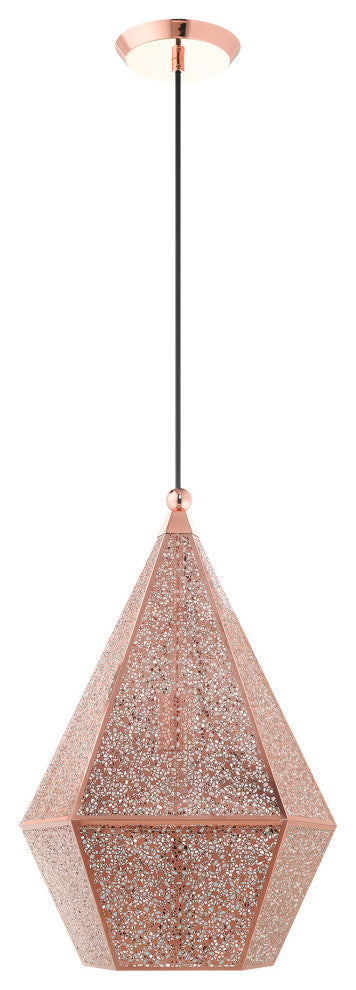 Livex Lighting Aberdeen 1 Light Rose Gold Large Pendant