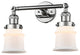 Small Canton 2-Light Bath Vanity-Light, Polished Chrome, Matte White