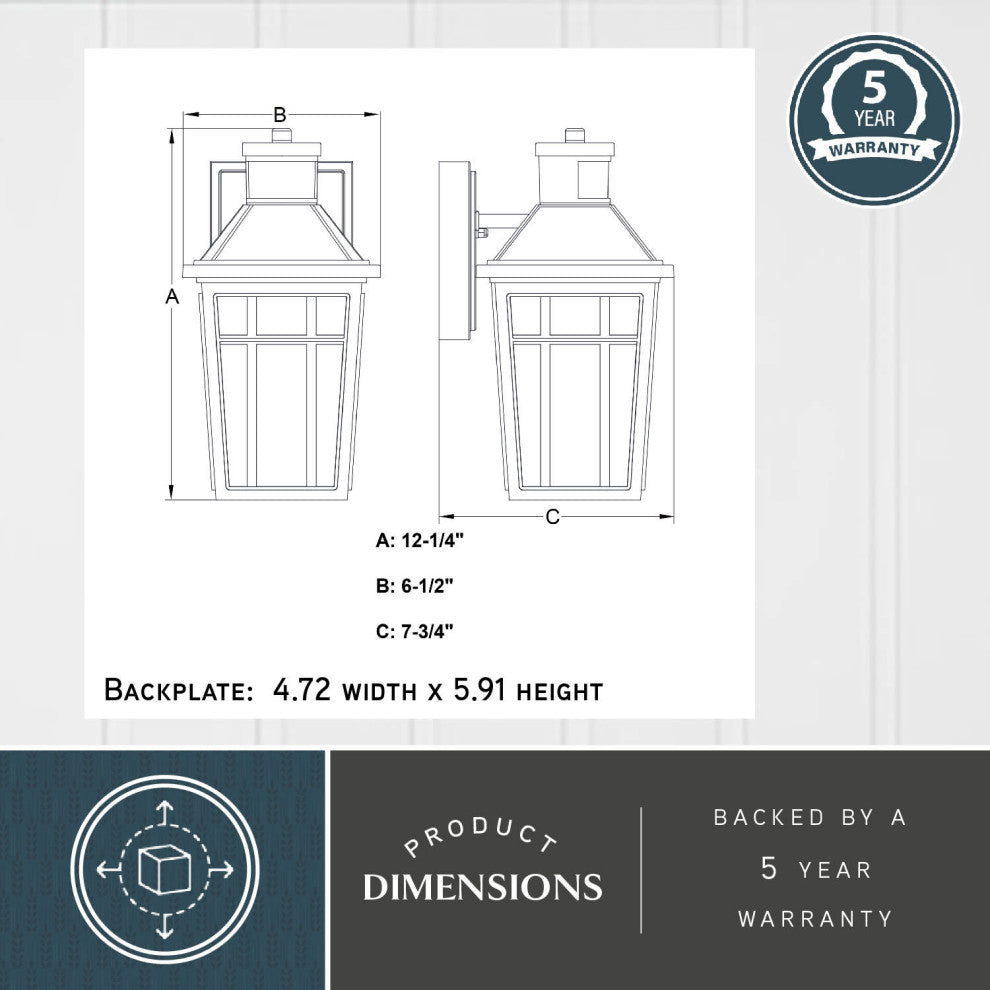 Vaxcel Lighting T0781 Garfield Park 12" Tall Outdoor Wall Sconce - Textured
