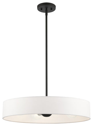 Livex Lighting Venlo 4 Light Black, Brushed Nickel Accents Medium Drum Pendant