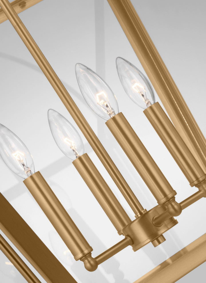 Charleston Medium Four Light Foyer, Satin Brass