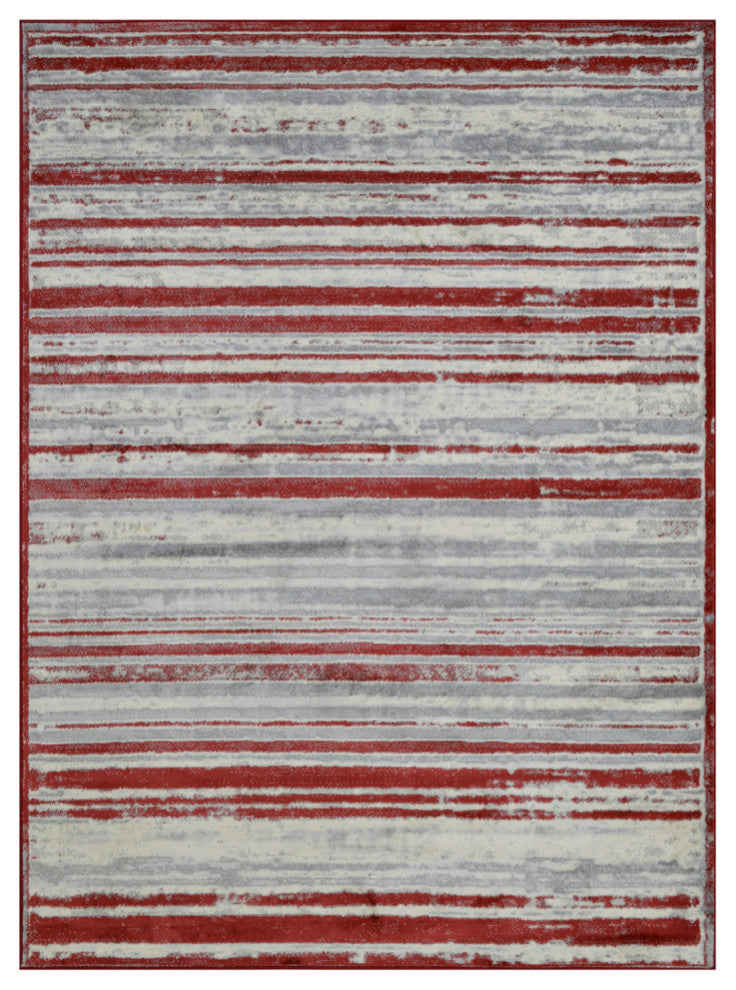 Modern Accent Rug, Scarlet Red, 6'11"x4'11"