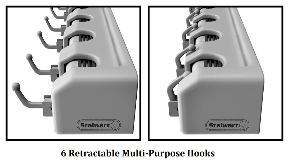 Shovel, Rake and Tool Holder, Hooks- Wall Mounted Organizer by Stalwart
