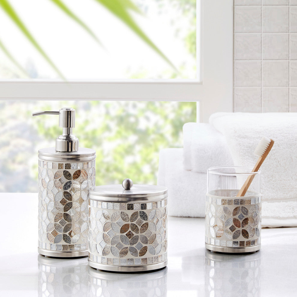 Croscill Seville Mosaic Glass Bathroom Accessories, Lotion Pump