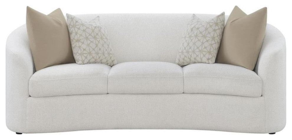 Coaster Rainn 2-piece Modern Fabric Upholstered Tight Back Living Room Set Latte