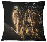 Falcon With Open Beak Animal Throw Pillow, 18"x18"