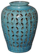 Perlou Lattice Jar, Turquoise
