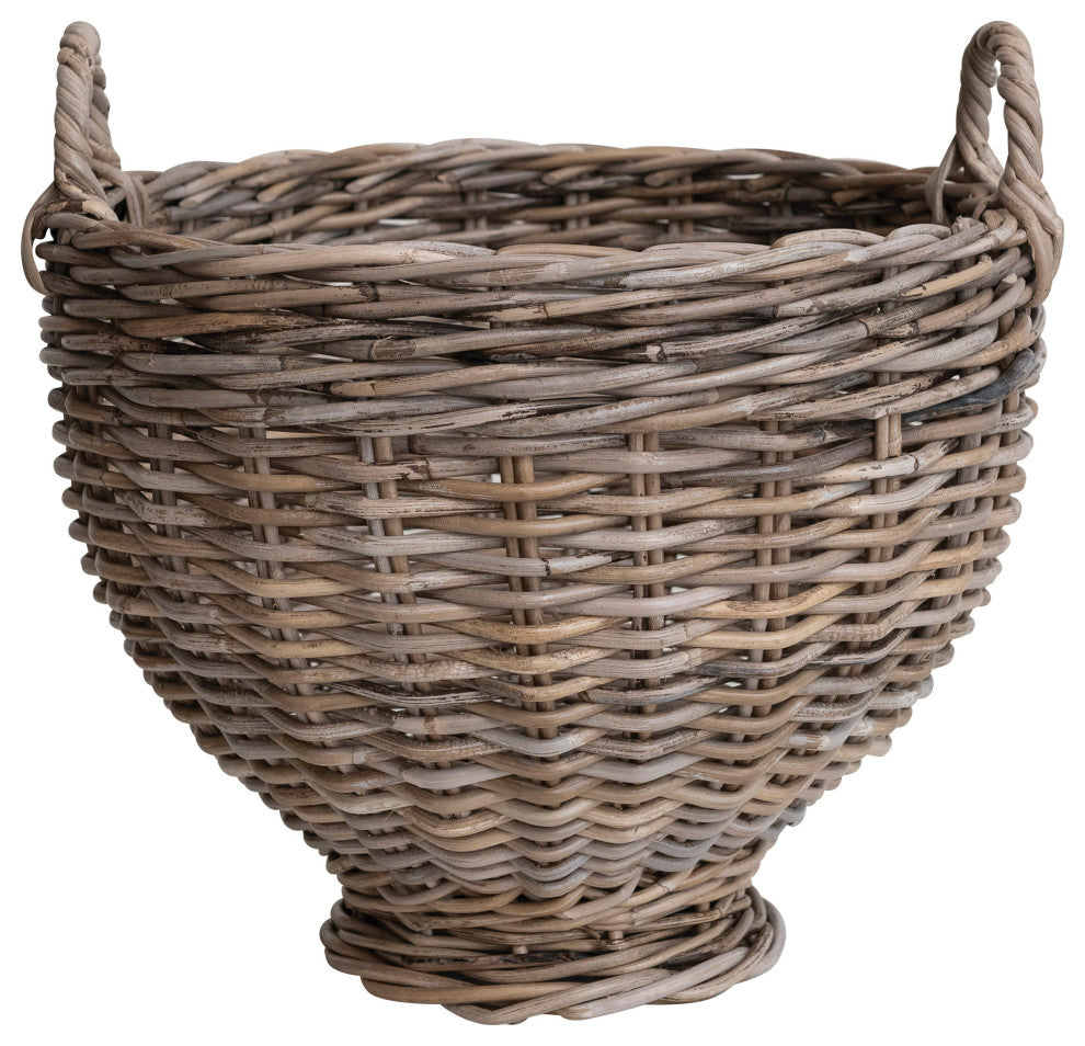 Woven Rattan Storage Basket, Natural