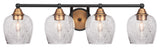 Paramount 4-Light Bath Bar, Matte Black & Brass, 6" Smoke Bubble Glass