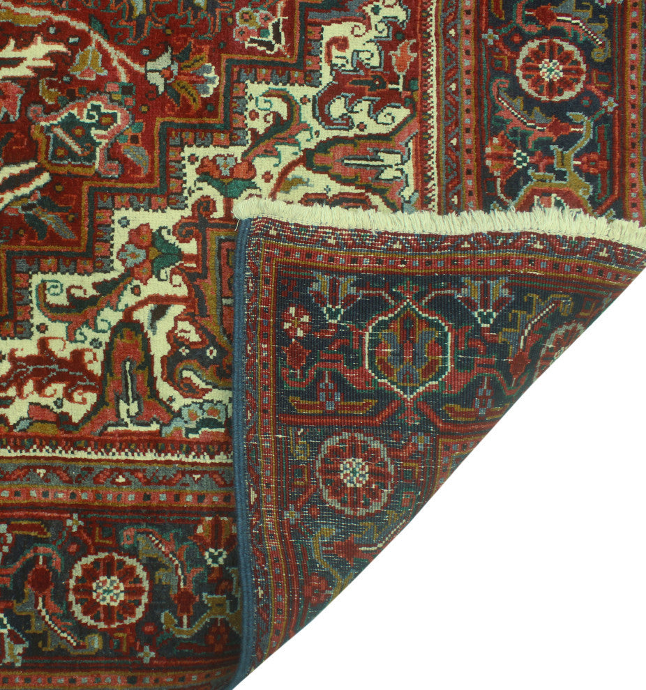 Fine Vintage Heriz Esra Red/Ivory Rug, 6'9 x 9'5