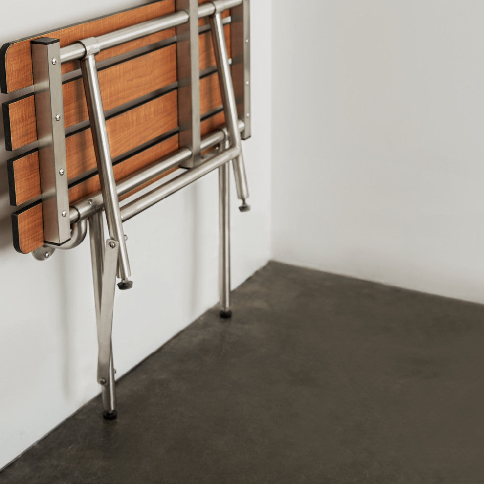 Foldable Transfer Bench ADA Bariatric Wall Mount Folding Transfer Bench Shower Seat, Left-Hand