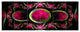 Pink Exotic Fractal Pattern, Abstract Art on Canvas, 70"x28", 6 Panels