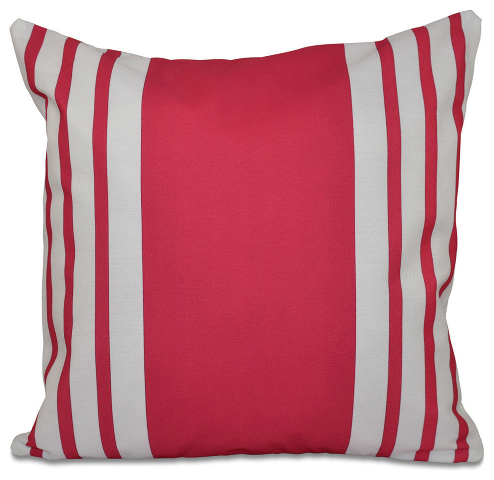 Big And Bold Stripe, Decorative Pillow, Fushia , 26"x26"