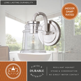 Vaxcel Toledo 1-Light Vanity, Satin Nickel