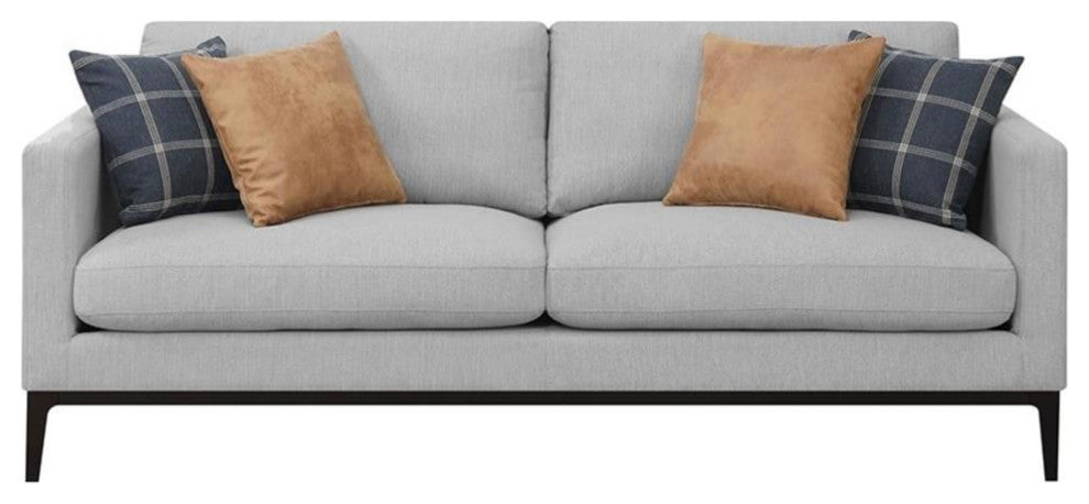 Coaster Apperson 2-piece Modern Fabric Living Room Set in Light Gray